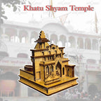 eXme Beautiful Hand-Carved Wooden Khatu Shyam Temple for Home Decor and Pooja Room