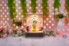 PIXELCRAFTS Wooden Temple Puja Mandir Art and Craft Temple for Home Shop Office with LED SPOT Light. (Size – H 15.5X L 11.5 x W 11 inch) White 4