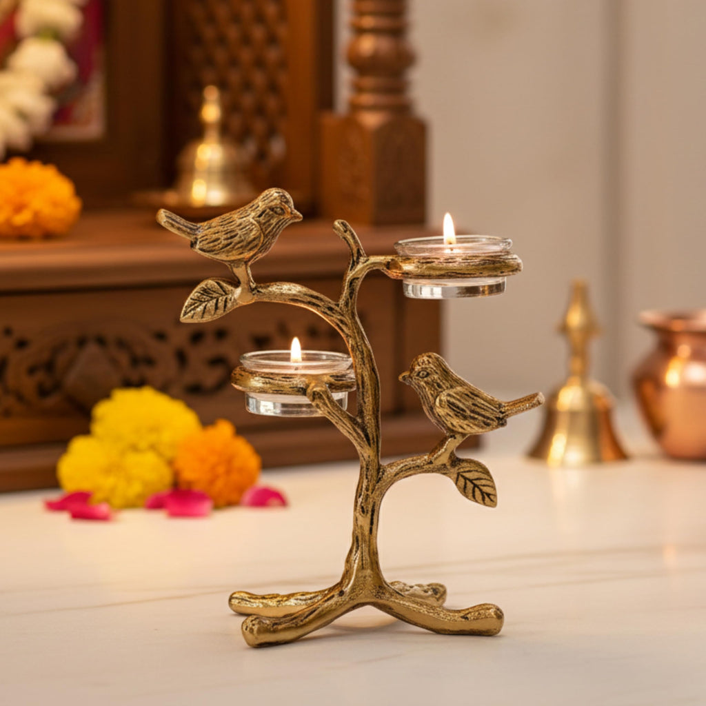 BEHOMA Love Birds Tea Light Candle Holder - Pack of 5