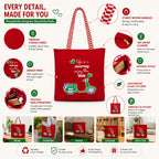 cantainoo Tote Bags | 300 GSM Canvas Tote Bag for Women | Tote Bags for Women | College, Shopping, Office & Everyday Carry Bag (Journey Ride-Red, Medium Pack of 1)