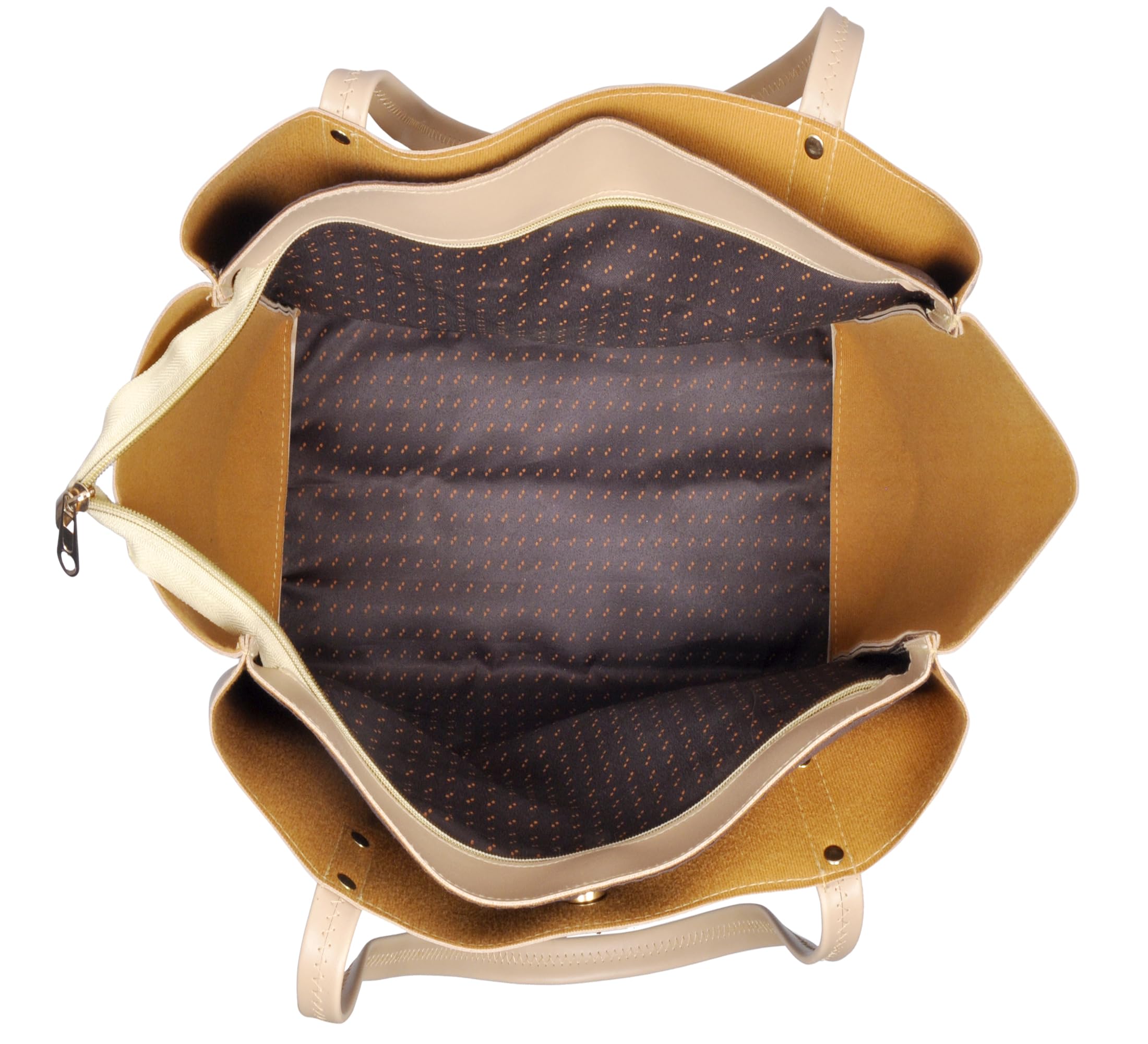 Zutiva tote bag for women office use - Beige Nude Vegan Leather Tote Bag for Work- Office, Daily Use Large Shoulder Handbag Stylish & Lightweight Fits 15-inch Laptop