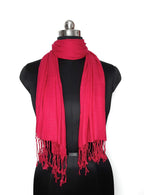 Chandwasia Linen Rayon Scarf, scarves, Viscose Fabric stole & Shawl Design for Men & Women for Summer & Winters(Magenta)