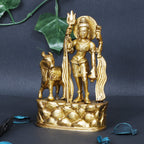 ARTVARKO Brass Shiva Idol Standing with Nandi Idol God Shiv Shankar Bholenath Deity Figurine for Happiness Blessings at Home Office Temple 6 Inch
