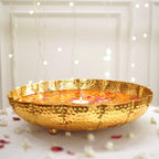 BEHOMA Golden Metal Lotus Design 12 inch - 1Pc, 12 inch Urli