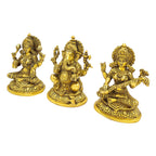ARTVARKO Brass Lakshmi Ganesha Saraswati Murti Statue Puja & Home Decor, Height : 7.5 Weight 6.6 Kg