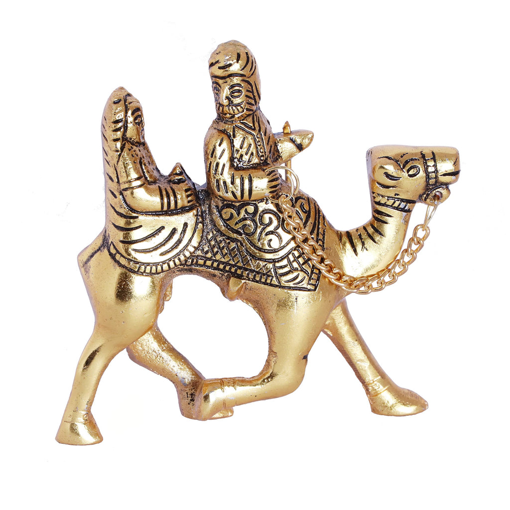 KridayKraft Rajasthani Couple Cultural Statue Sitting on Camel for Home Decoration showpiece Idol Dhola Maru - Romantic Couple of Rajasthan