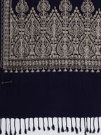 Pashmoda Women Kashmiri Aari Embroidery Stole (Size: 71X203 CM) (Navy Blue)