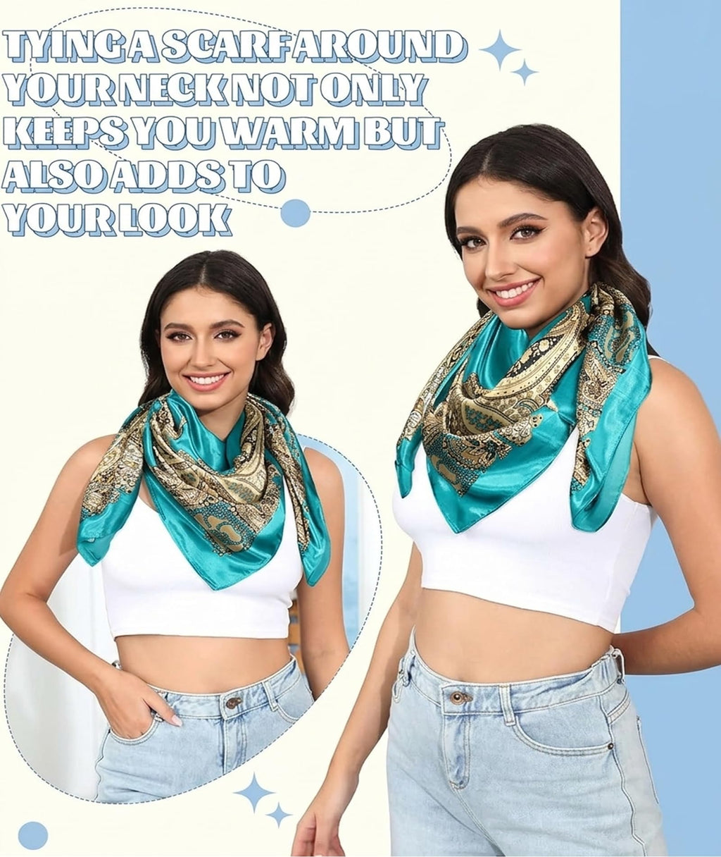 ELESUNCDOU 3-Piece Scarf for Women Stylish, Set of Bandana Scarves and Head Scarves, Versatile Accessory for Daily Fashion and Outdoor Activities, Elegant Hair Protection and Style Enhancement
