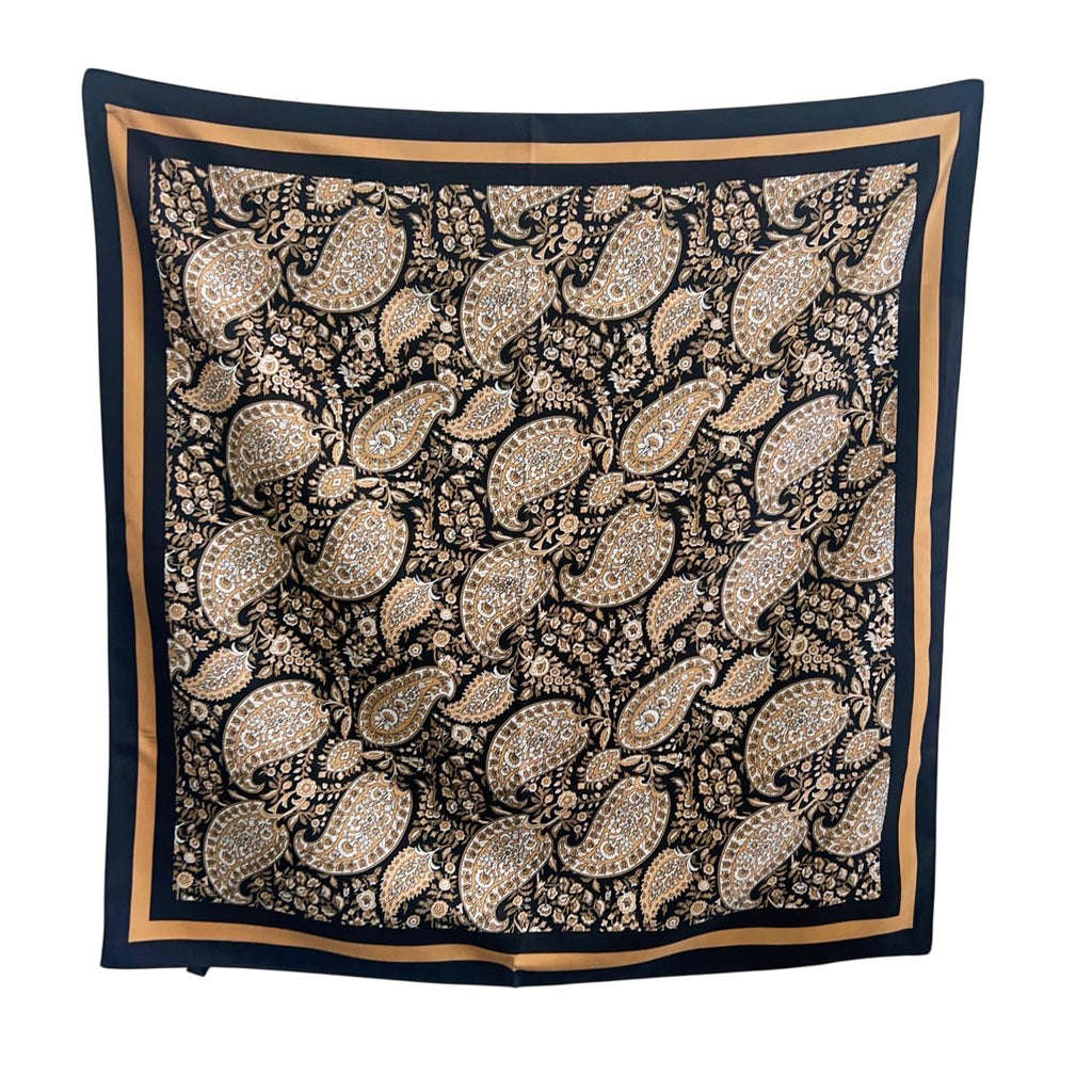 CrossKulture Printed Poly Silken feel Scarf Stole for Women | Stylish, Soft, & Lightweight | Satin Feel Neck, Hair & Head Scarf for Women | Square Silk Stole for Handbag (Colour73)
