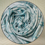 FAHABO Shimmer Geometric Woven Cotton Blend Scarf for Women – Lightweight Hijab & Stole Wrap | 73 x 29 Inches (Teal Green)