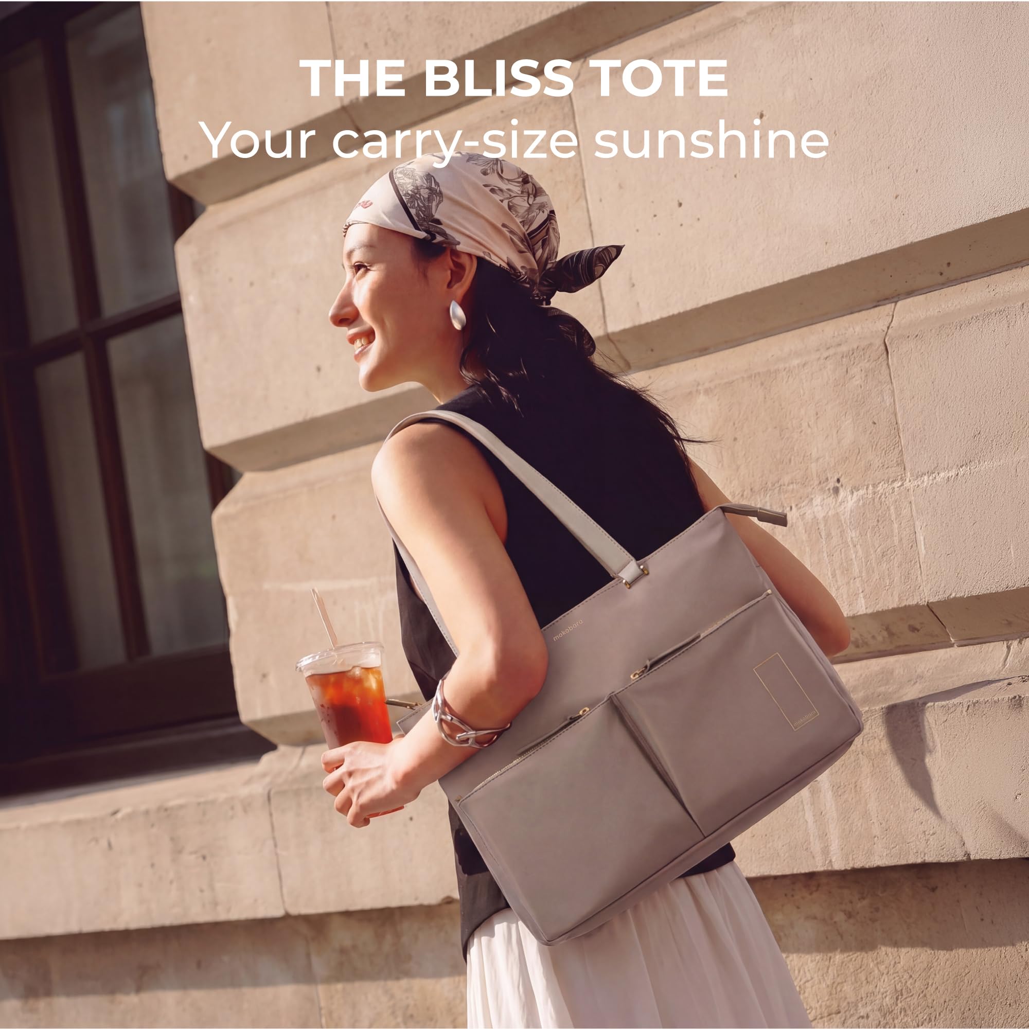 MOKOBARA Bliss Tote 12 5L Laptop Bag 15 6 Inch Office Travel Beige