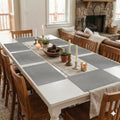 YELONA Placemats Set of 8, Heat-Resistant Woven Vinyl Table Mats, Non-Slip & Washable Dining Tablemats for Kitchen & Dinner Decor, Ash Grey (45cm x 30cm) Kafalo