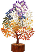 AILEXIM 300 Beads Crystal Tree | 7 Chakra Crystal Tree | Showpiece Good Luck and Positive Energy | Showpiece for Living Room | Natural Healing Gemstones Money Tree | Feng Shui Seven Chakra Tree