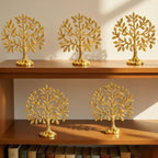 BEHOMA Brass (6 inch) Kalpvriksh Tree with Birds Set - Set of 5