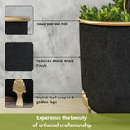 BEHOMA Metal Leaf Leg Planter for Home, Black