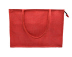 JUTEKA Multicolor spacious Jute Bag with Zipper Closure, Full Size Front Pocket and Large Handles…