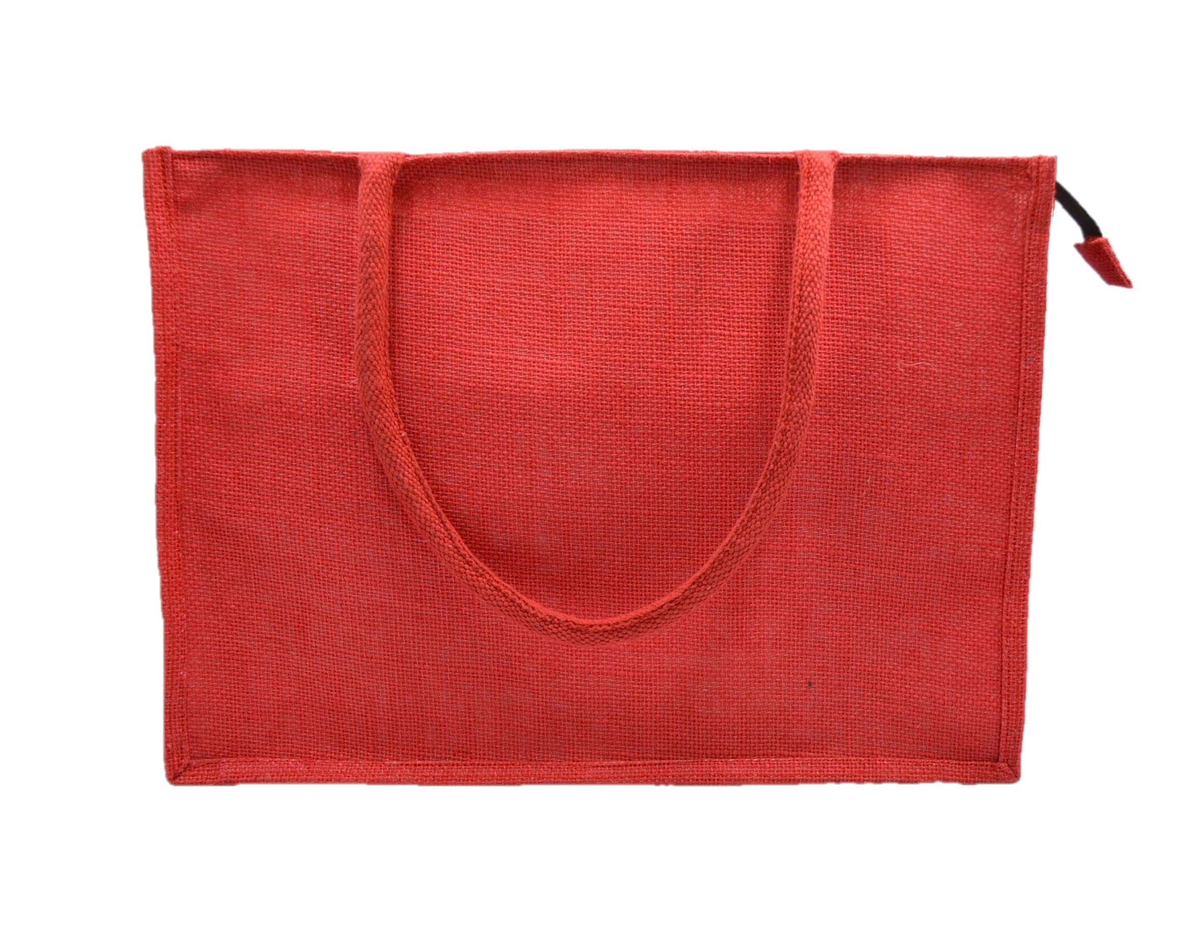 JUTEKA Multicolor spacious Jute Bag with Zipper Closure, Full Size Front Pocket and Large Handles…