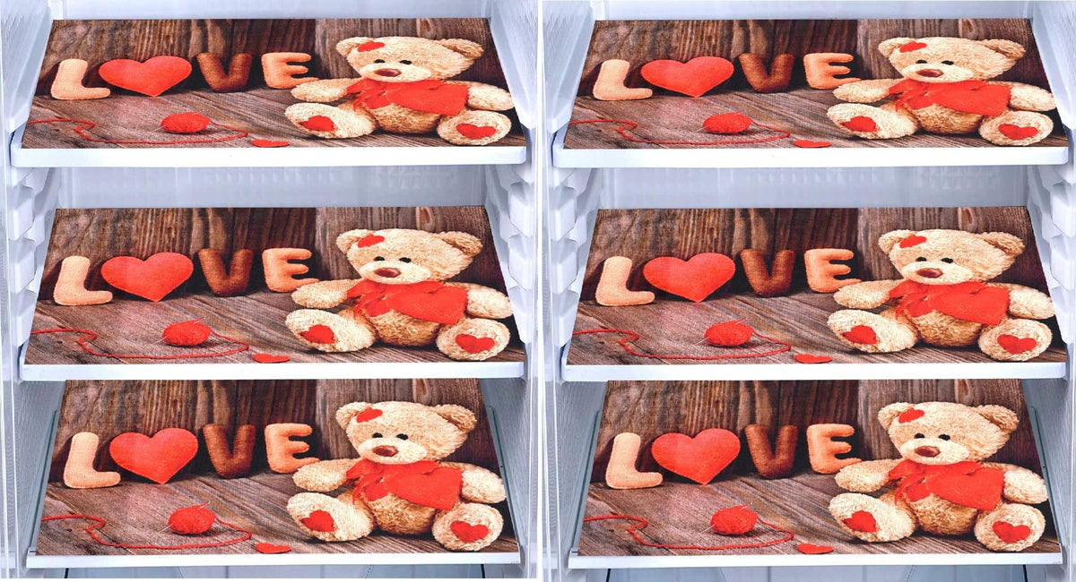 FACTCORE Refrigerator Drawer Mat/Fridge Mat Set of 6 Piece (11.5 X 17.5 Inches) (Teddy) Kafalo
