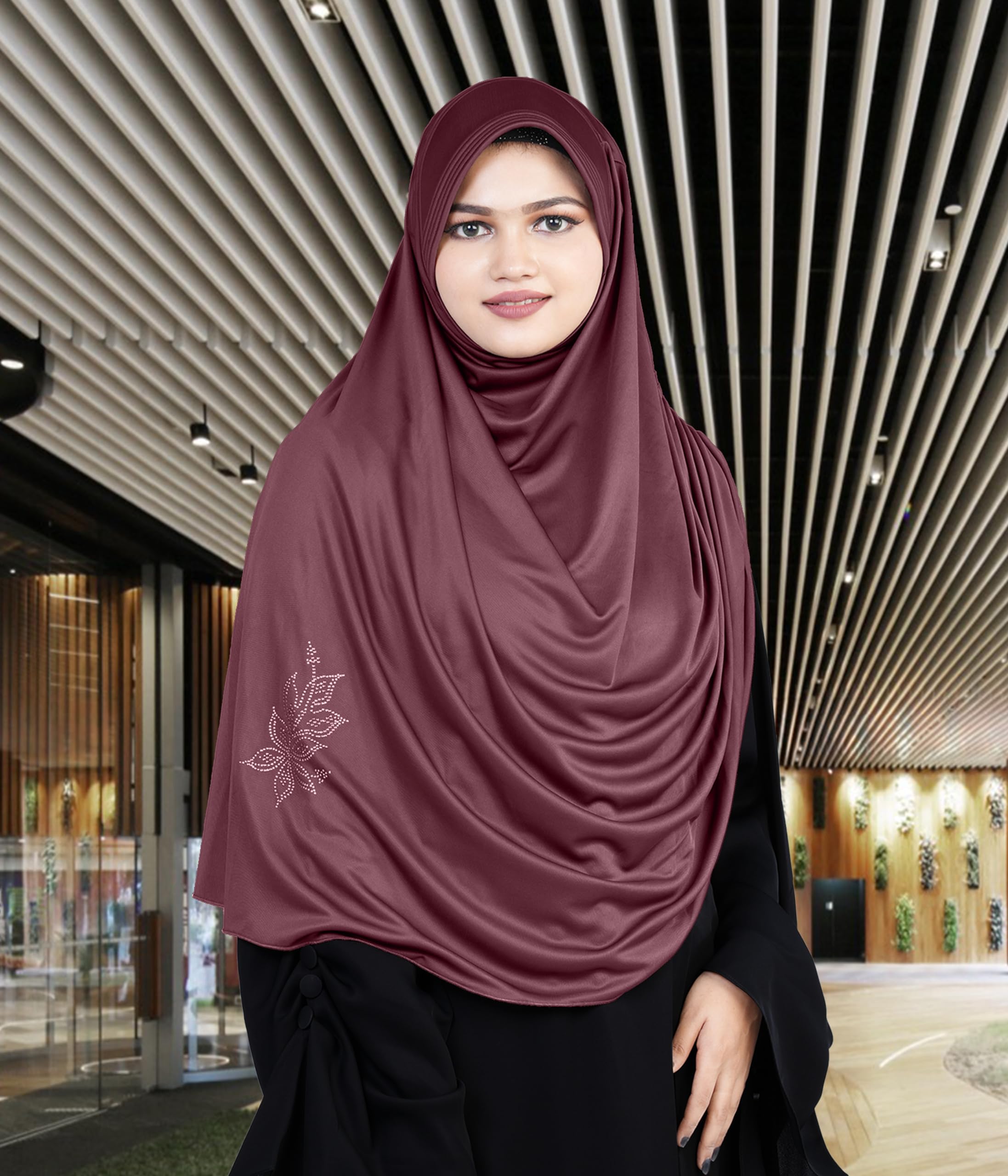 Mehar Hijab's Glamour in Modesty Fazluna Sigle side Frill Hijab XL (XXL, ONION)