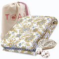TOAIArt Premium Jaipuri Dohar | AC Blanket Summer Quilt | Hand Block Printed | 3 Layers | Reversible | 150GSM 100% Mulmul Cotton | 100% Cotton Flannel Filling | Single 60 X 90 |Autumn Leaves Kafalo