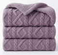 VAS COLLECTIONS Flannel with Sherpa Luxurious Super Soft Fluffy Cozy Warm Reversible Single Bed Blanket for Heavy Winter 500GSM Blanket/Quilt Rajaai Levender, 220 x 150 Cm, Weight- 2200 g Kafalo