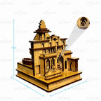 eXme 3D Shree Khatu Shyam Ji Wooden Miniature Temple Statue – Handcrafted Mandir Idol for Home, Office, Car Dashboard & Gifting | Decorative Spiritual Showpiece (W 7.5 x D 10 x H 11 cm)