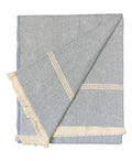 Arvore Bunkaar Plain Pure Handloom Khes- 100% Desi Thick And Heavy Cotton Khes/Summer Blanket/Chadar/Yoga Blanket (Wavy Blue), 100 TC Kafalo