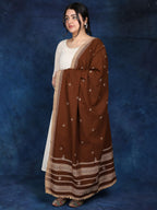Exotic India Women's Shawl (SHY72_Bitter Chocolate_FS)