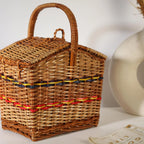 Multi-Purpose Wicker Picnic Basket for Outdoor Meals, Snacks & Food Carry
