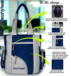 WILD MODA Kat Women Shoulder and Tote Bag (Blue & Grey)