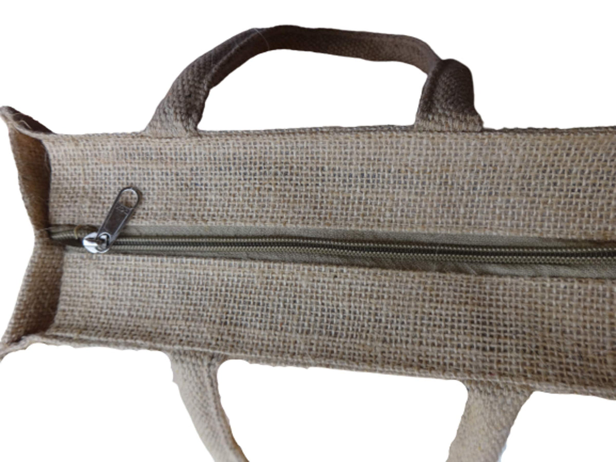 Unisex-adult Zyra Fashion Jute Bag Tiffin Bag Multi Purpose Casual Tote Bag Handbag Medium Size (L-11''*W10''*H5'' Inches, Beige
