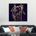 VIBECRAFTS Shree Ganesh Ji 3 Pieces Canvas Wall Painting Fitted With Wooden Frame For Home | Office | Living Room | Gifts (PTVC3Pcs1_9554)