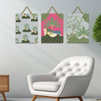 Artvibes Sacred Cows & Mother Nature Aesthetic Modern Art Decorative Wall Hanging Ornaments | Handcrafted Art | Graphic Artwork | Wall Poster | Sceneries | Unique Gift Items (WH_9698N), Set of 3