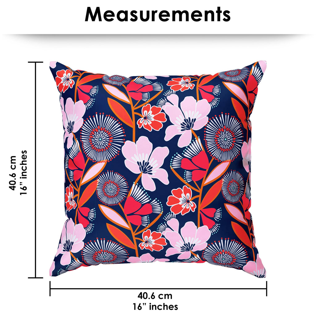 Story@Home Cushion Cover | Polyester | 40x40 cm | Vibrant Purple Abstract Floral Design | Pillow Cover Set of 5 | Decoration Items for Living Room, Chic Accent Cushion Covers for Bedroom, Sofa Decor