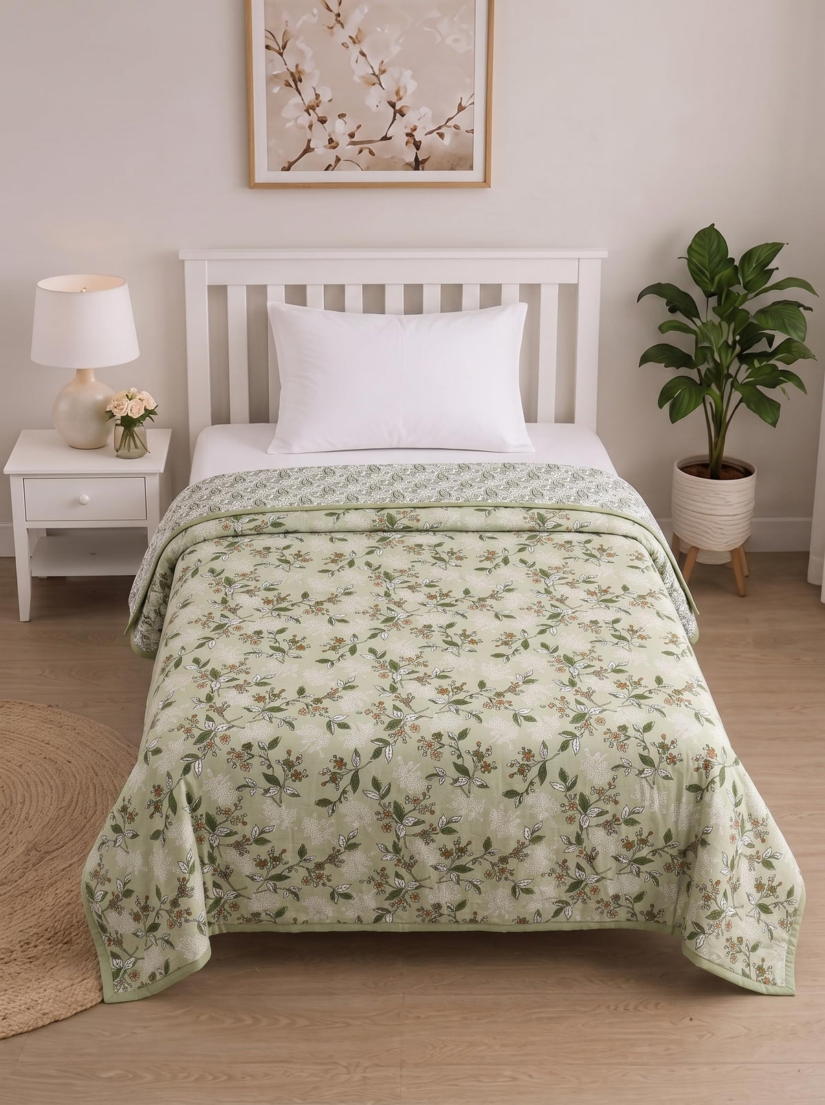 Mafatlal Sparsh Single Dohar Cotton, 150 GSM Pure Cotton Malmal, Reversible AC Blanket Single, Soft Lightweight & Breathable Cotton Blanket, 60 x 90 Inch, Kafalo