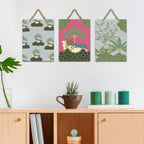 Artvibes Sacred Cows & Mother Nature Aesthetic Modern Art Decorative Wall Hanging Ornaments | Handcrafted Art | Graphic Artwork | Wall Poster | Sceneries | Unique Gift Items (WH_9698N), Set of 3