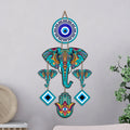 Artvibes Tribal Elephant Evil Eye Wall Hanging for Home Entrance | Nazar Battu MDF Decorative Wall Art | Lucky Vastu Decor for Living Room | Bedroom | Office & Hallway | Housewarming Gift (WH_8548N)
