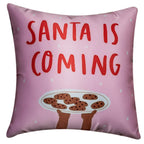 Vendola Decorative Merry Christmas Satin Cushion Cover 12 Inch x 12 Inch, Cushion Covers Set of 5, Sofa Pillow Cover Set for Home, Sofa & Living Room, Christmas Tree Print, Pink, 12X12 Inches