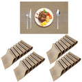 Lellow Woven Vinyl Stylish Washable Dining Table Placemats - (Peanut Brown, Pack of 24) Kafalo