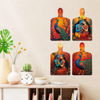 Artvibes Shri Radha Krishna Eternal Bond Modern Art Wall And Door Hanging for Home | Spiritual Decor Items | Wall Poster | Artwork| Stylish Modern Decor Item | Gift Items (WH_5630N), Set of 4