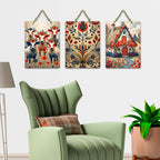 Artvibes Nature Theme Wall Art Hanging Decorative Wall Hanging Ornaments | Wall Sculpture | Signs & Plaques | Wall Accents | Graphic Artwork | Wall Poster | Ideal Gifts (WH_96110N), Set of 3