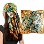 CoolShef Silk Like Satin Scarf for Women Large 35 Square, Lightweight