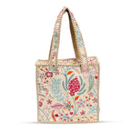 Cotton Quilted Tote Bag for Women | Lightweight Reusable Shoulder Handbag | Durable Eco-Friendly Shopping Bag | Large Capacity Travel, Office & Daily Use Carry Bag | Stylish Utility Tote (Beige)