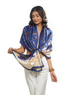 CrossKulture Two Toned Silken Satin Feel Scarf for Women | Stylish, Soft & Lightweight Stole | Satin Feel Neck Scarf, Hair Scarf, Head Scarf