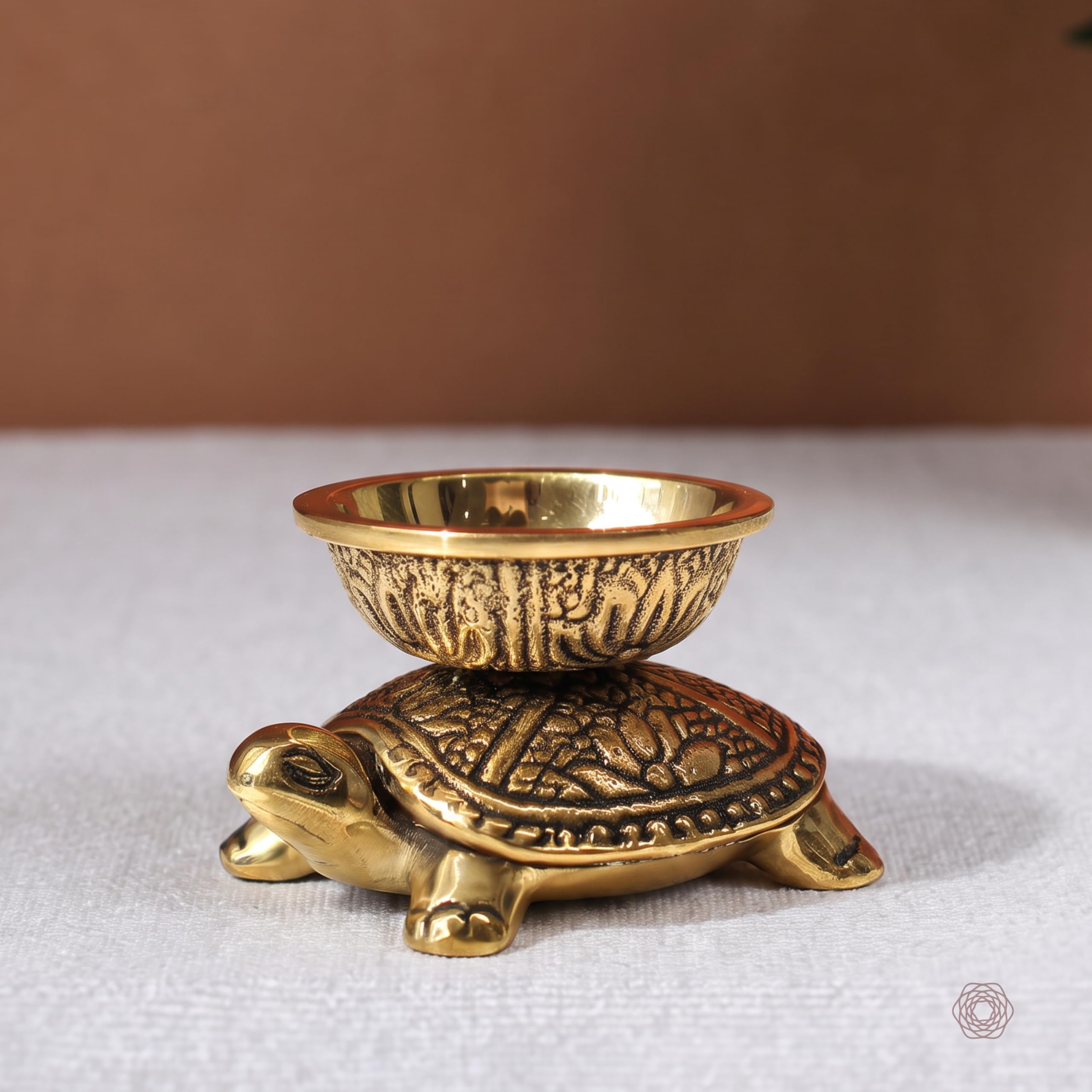 BEHOMA Handcrafted 100% Pure Brass Turtle Diya for Pooja & Home Temple