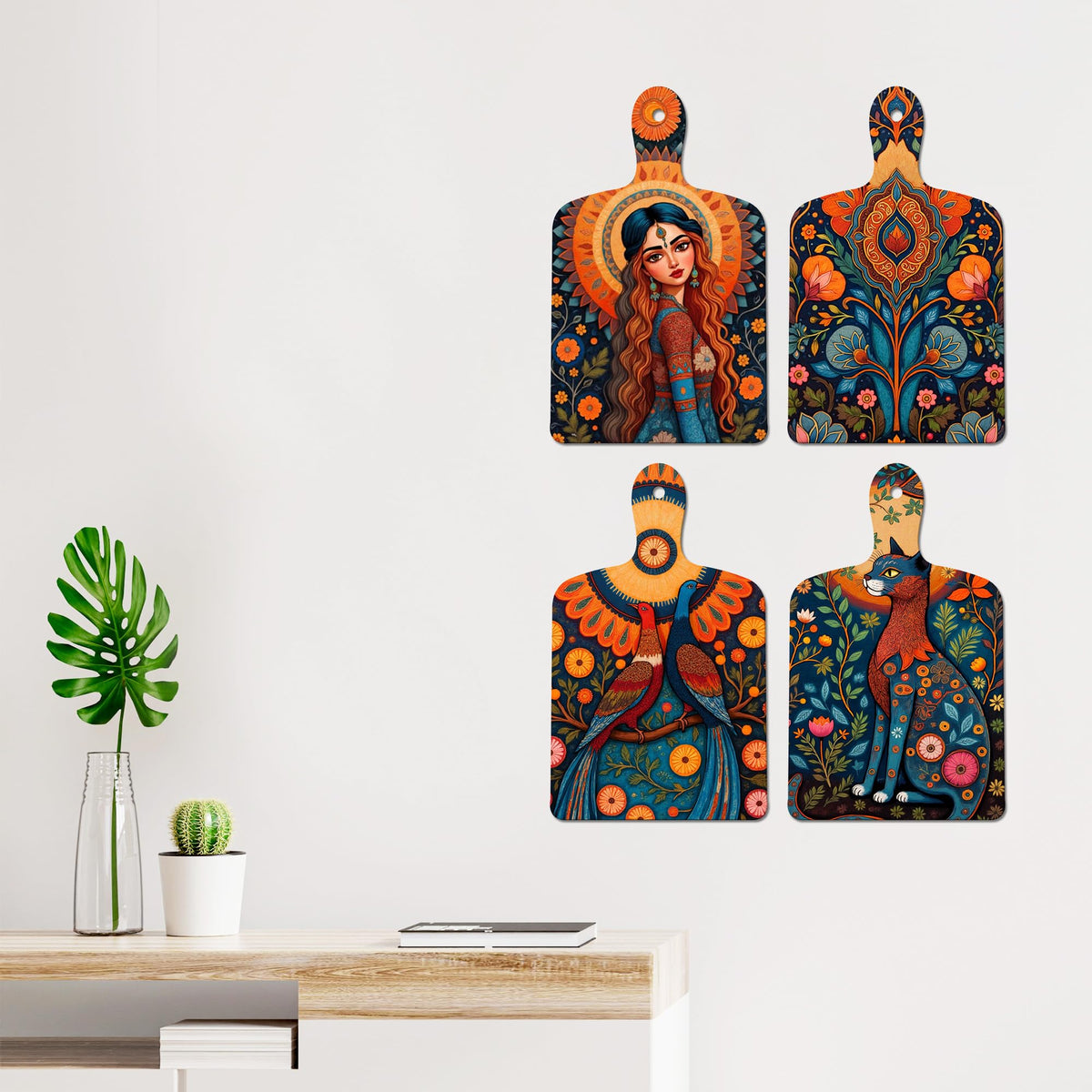 Artvibes Madhubani Art Wall Hanging Home Decorative Wall Art for Living room | Bedroom | Gifts | Wall Hanger for Decoration | Modern Decor | Artwork | Wall Sculpture | Signs & Plaques (WH_5651N)