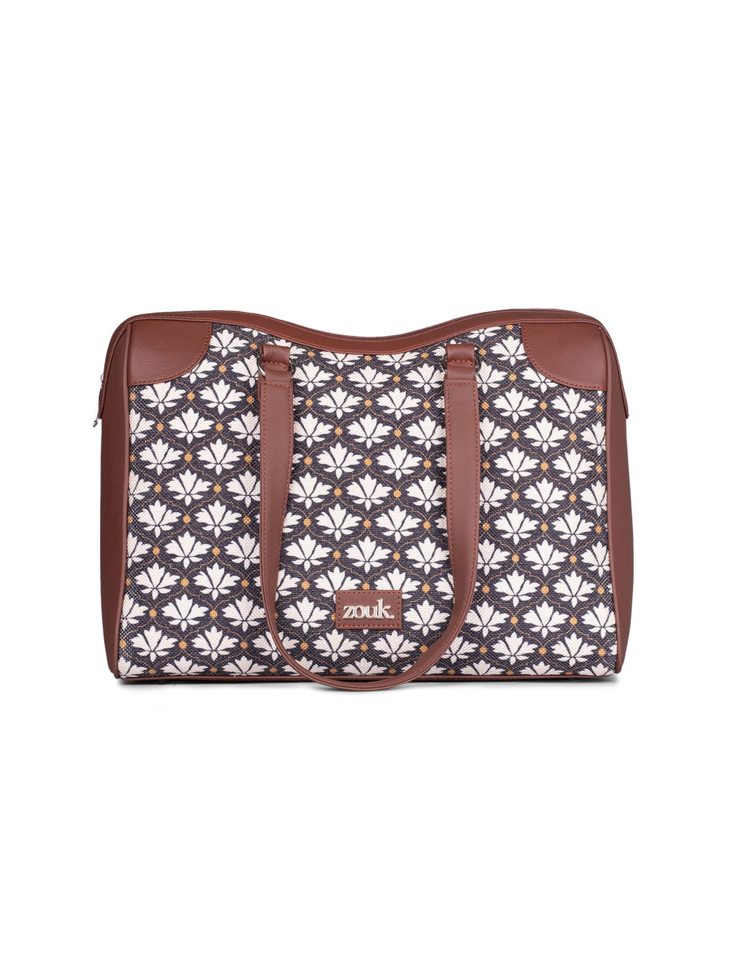ZOUK Conference Office Bag | Padded Laptop Compartment up to 14 inch | Stylish Tote Bags for Women | Big Size Handbag for Office & Travel Use | Water-Resistant | Bidri Kaiser