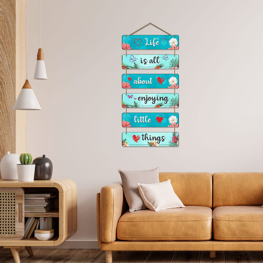 Artvibes Life Is All About Enjoying Printed Wooden Wall Hanging | Quotes Decor Item | Wall Illustrations | Office Decor | Inspirational Quotes Wall Art | Mdf Wall Decoration | Gift Items (WH_3280N)