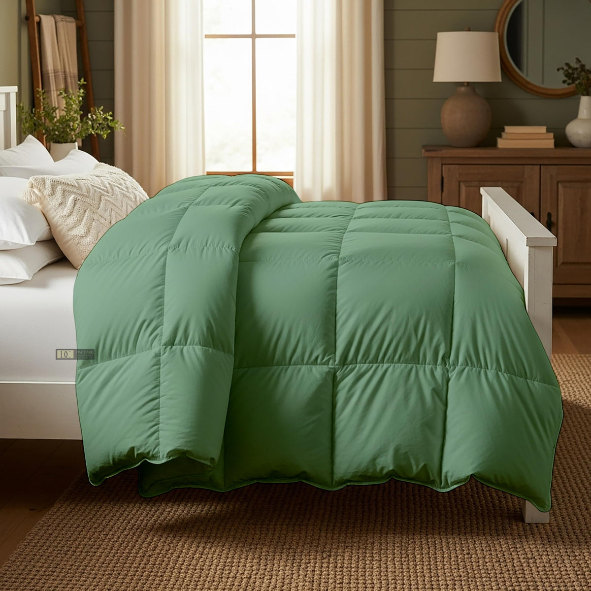 Day Care® Cloud Loom 500 GSM Filling Microfiber Comforter | Warm Winter Quilt Blanket Rajai | Soft, Breathable & Durable Bedding | 60x90 Single Bed - Emerald Green Kafalo