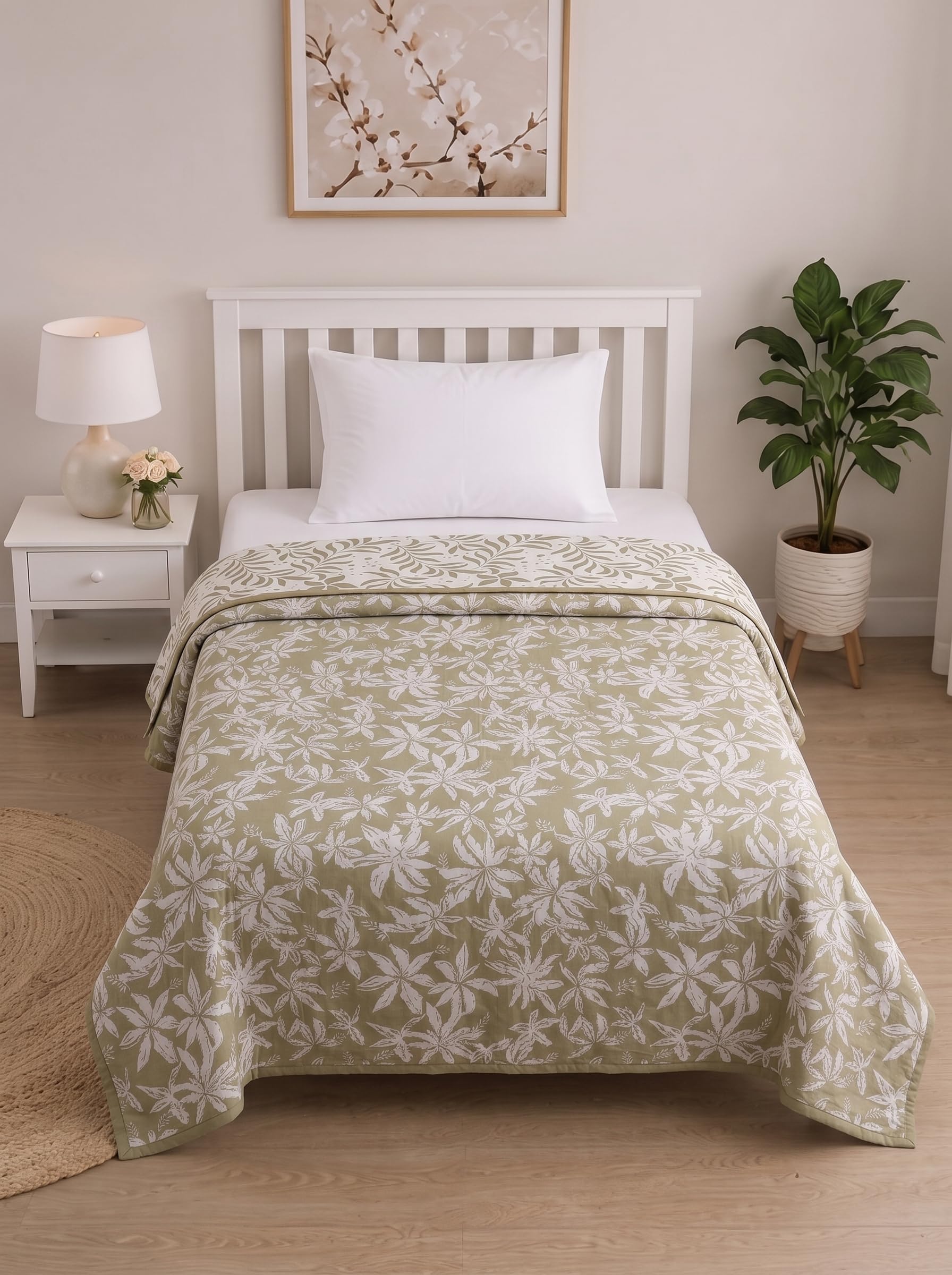 Mafatlal Sparsh Single Dohar Cotton, 150 GSM Pure Cotton Malmal, Reversible AC Blanket Single, Soft Lightweight & Breathable Cotton Blanket, 60 x 90 Inch, Kafalo